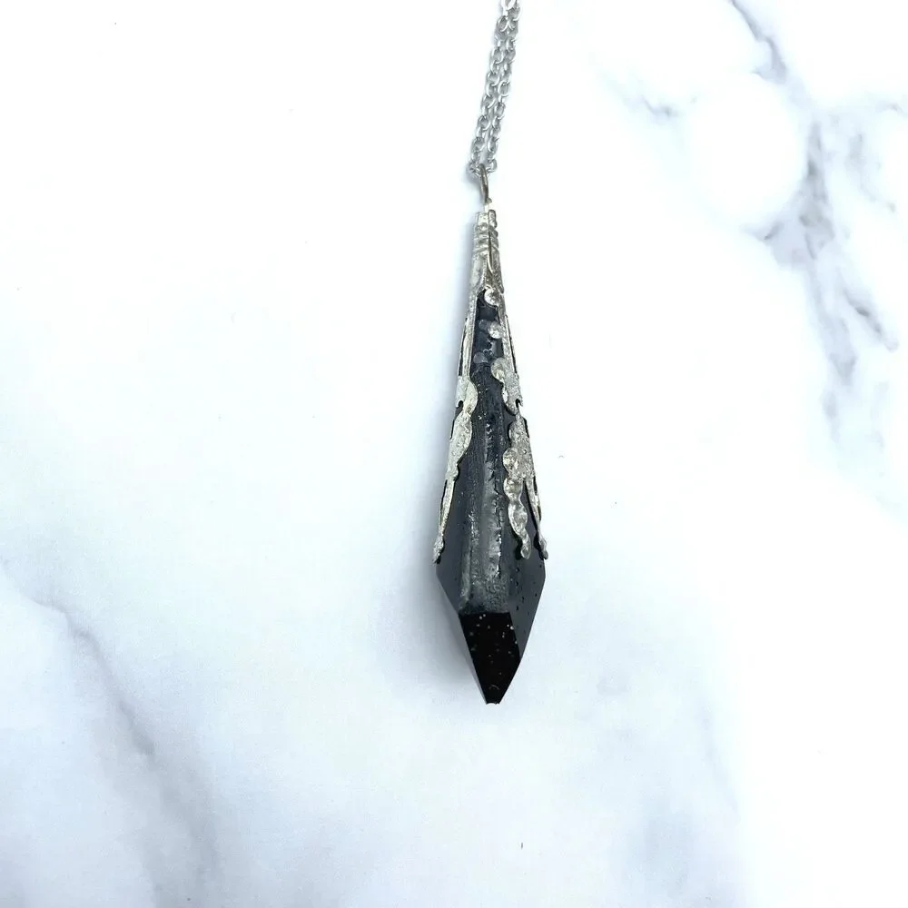 Black Resin Pendulum Necklace